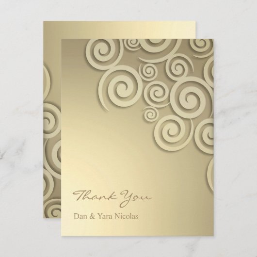 Dank u Formal Golden Kaart (Voorkant / Achterkant)