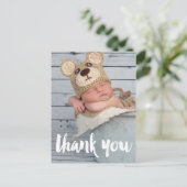 Dank u Foto Baby Geboorteaankondiging Briefkaart (Staand voorkant)
