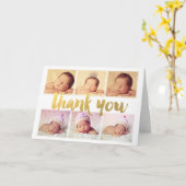 Dank u Foto Collage Lijst speciale gelegenheid Kaart (Gele Bloem)