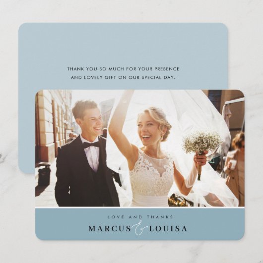 DANK U foto elegante chique amper en stoffig blauw (Voorkant / Achterkant)