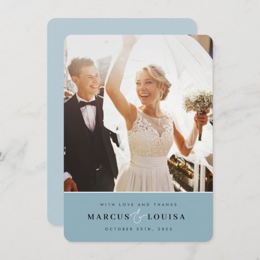 DANK U foto elegante schattige amper en stoffig bl Bedankkaart (Voorkant / Achterkant)