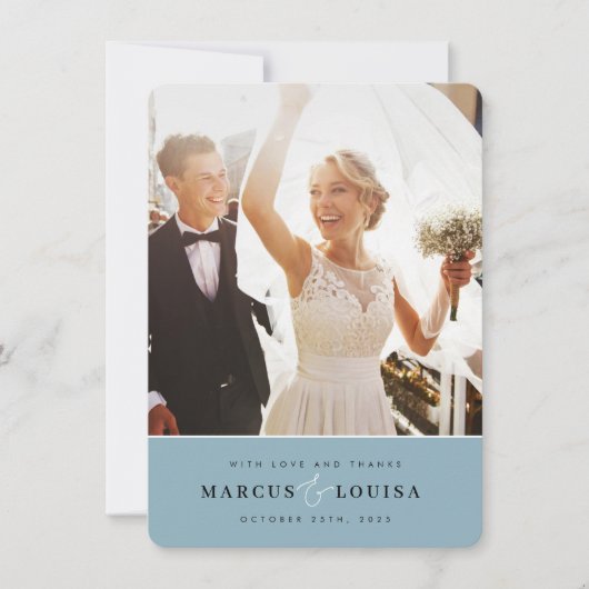 DANK U foto elegante schattige amper en stoffig bl Bedankkaart (Voorkant)