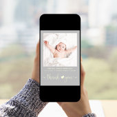 Dank u Foto Grijze Geboorte Aankondiging