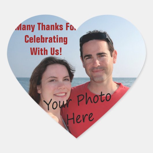 Dank u Foto Hart Stickers (Voorkant)