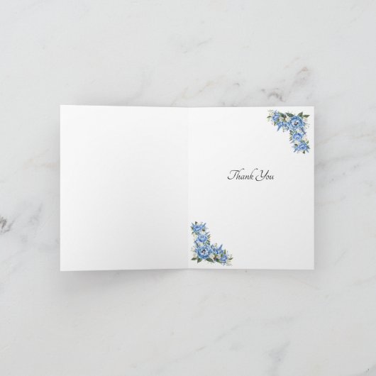 Dank u - Foto met Blue Peony Bedankkaart (Binnen)