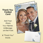 Dank u - Foto met Blue Peony Bedankkaart