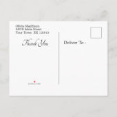 Dank u - Foto met gouden bloemen Wedding Set Aankondigingskaart (Achterkant)