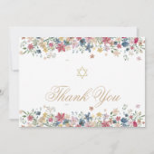 Dank u Foto Religieus  Veldbloem Kaart (Achterkant)