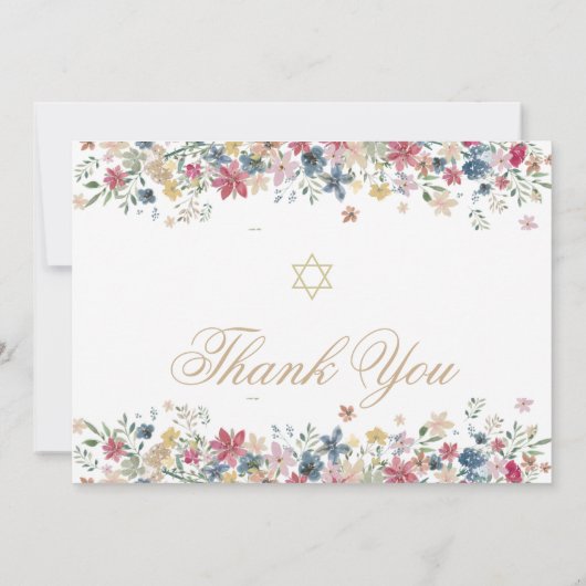 Dank u Foto Religieus  Veldbloem Kaart (Achterkant)