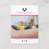 Dank u foto schoonheid promo roze wit business visitekaartje (Achterkant)