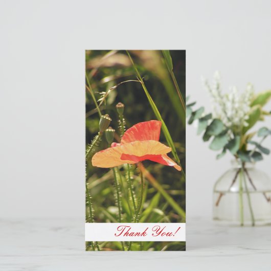 Dank u fotokaart bedankkaart (Staand voorkant)