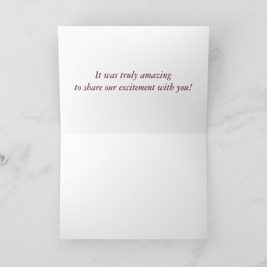 Dank u fotokaart bedankkaart (Binnen)