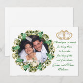 Dank u fotokaart Iers roos Bedankkaart (Voorkant / Achterkant)