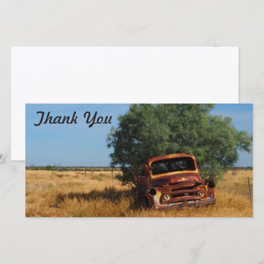 Dank u fotokaart - Outback truck Bedankkaart (Voorkant / Achterkant)