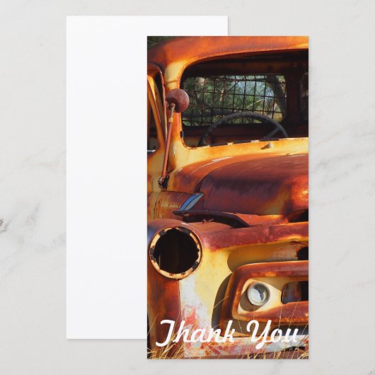 Dank u fotokaart - Vintage auto Bedankkaart (Voorkant / Achterkant)