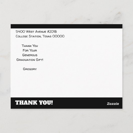 Dank u fotokaart voor Afstuderen / bruiloft Briefkaart (Achterkant)