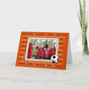Dank u fotokaart voor Voetbal coach Bedankkaart