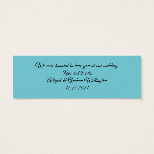 Dank u Fotokaarten voor gunst en gifttassen Mini Visitekaartjes (Achterkant)