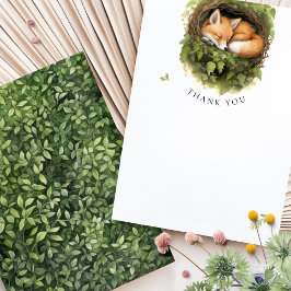 Dank u Fox Woodland Baby shower Waterverf