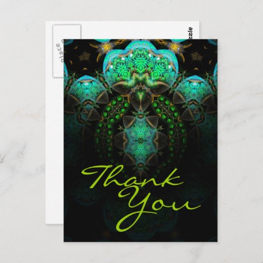 Dank u fractal Art Briefkaart - Gepersonaliseerd (Voorkant / Achterkant)