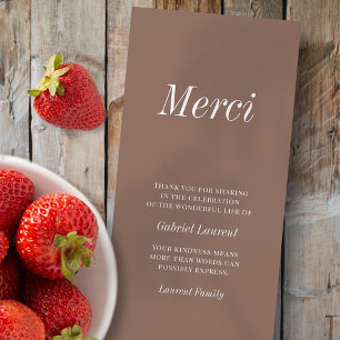 Dank U Franse Moderne Typografie Herdenking Dank U Bedankkaart