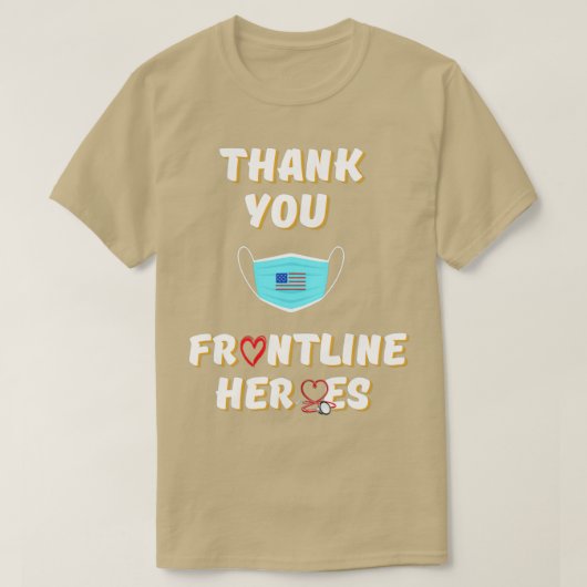 DANK U FRONTLINE HEROES AMERIKAANSE VLAG 1 T-SHIRT (Design voorkant)