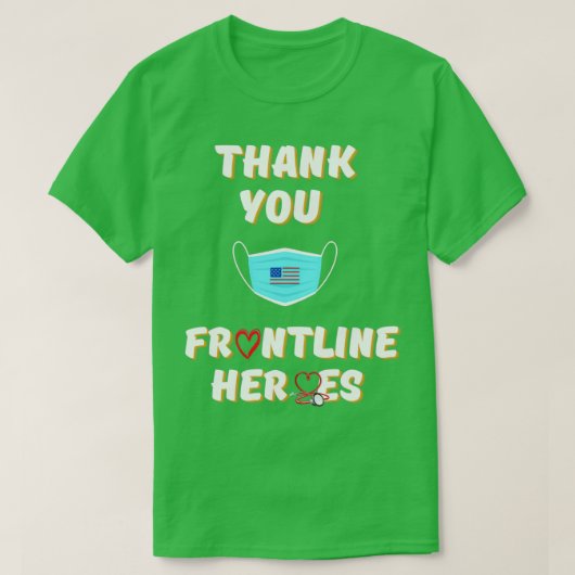 DANK U FRONTLINE HEROES AMERIKAANSE VLAG T-SHIRT (Design voorkant)