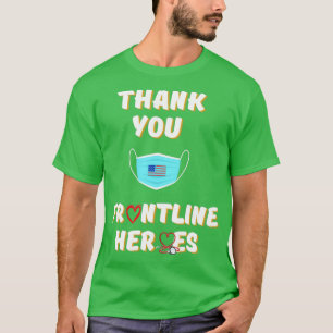 DANK U FRONTLINE HEROES AMERIKAANSE VLAG T-SHIRT