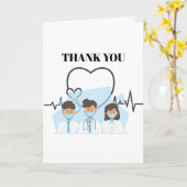 Dank u frontlinie arts medisch team mondkapjes kaart (Gele Bloem)