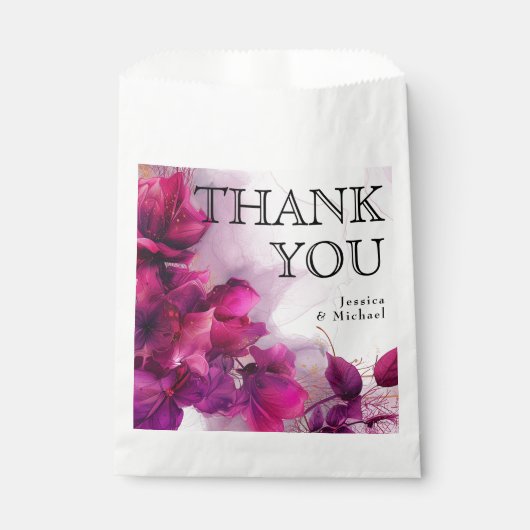 💍Dank u Fuchsia Enchantment: Waterverf Bedankzakje (Voorkant)