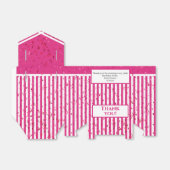 Dank u - Fuchsia/White Simple Stripes Patroon Bedankdoosjes (Uitgevouwen)