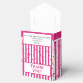 Dank u - Fuchsia/White Simple Stripes Patroon Bedankdoosjes (Geopend)