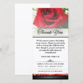 Dank u Funeral Red Rose - woorden kunnen niet word Bedankkaart (Voorkant / Achterkant)