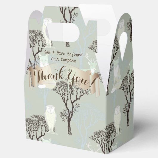 DANK U Gable Box Personalized Winter Woodland Bedankdoosjes (Geopend)