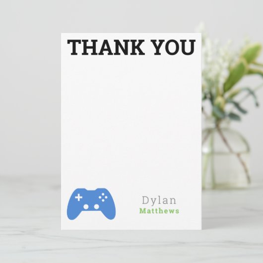 Dank u Gamer Video Game Pattern Bedankkaart (Staand voorkant)