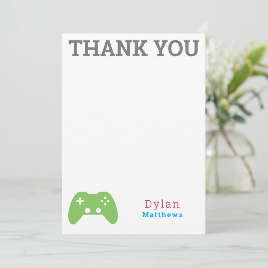 Dank u Gamer Video Game Pattern Bedankkaart (Staand voorkant)