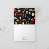 Dank u Gamer Video Game Pattern Bedankkaart (Binnen)