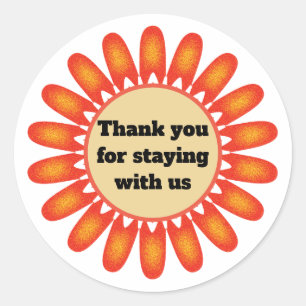 Dank u Gast Vakantiehuis Verhuur Bloem Ronde Sticker
