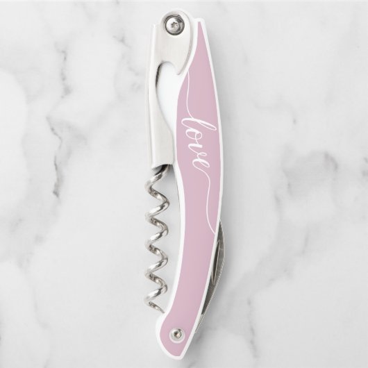 Dank u gasten roze Wedding gunst gepersonaliseerd Kurkentrekker (Voorkant)