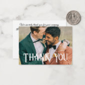 Dank u gay bruiloft foto QR code Notitiekaartje (Voorkant / Achterkant in situ)