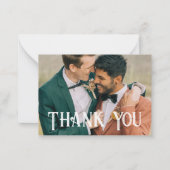 Dank u gay bruiloft foto QR code Notitiekaartje (Voorkant)