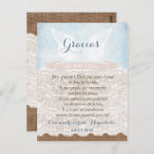 Dank u gebedskaart in het Spaans, jongedoop Briefkaart (Voorkant / Achterkant)