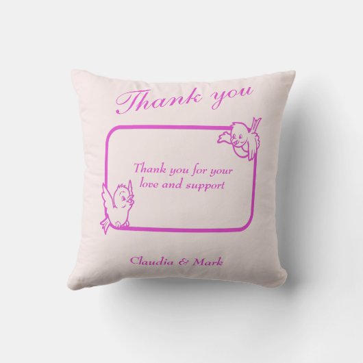 Dank u Geboorte Aankondiging foto Kussen (Achterkant)