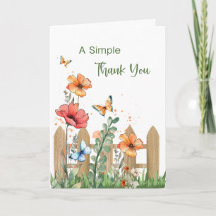 Dank U Gedachtige Vriendelijkheid Vlinders Bloemen Kaart