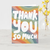 DANK U Gedempt Rainbow Curvy Stripes CUSTOM Kaart (Gele Bloem)