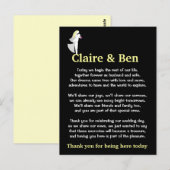 Dank u gedicht voor de gasten van de trouwdag briefkaart (Voorkant / Achterkant)