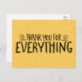  Dank u Geel Goud & Zwart Handgeschreven Briefkaart (Voorkant / Achterkant)