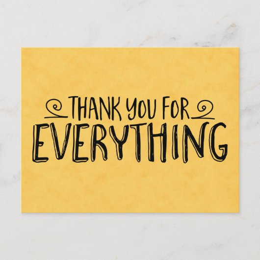  Dank u Geel Goud & Zwart Handgeschreven Briefkaart (Voorkant)