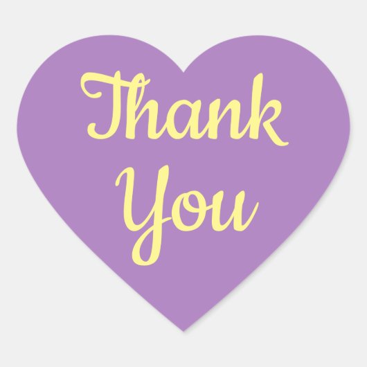 Dank u Geel Paarse Hart Sticker (Voorkant)