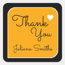 dank u / gele bedankt vierkante sticker